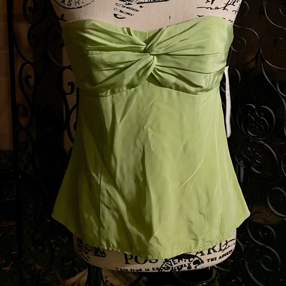 Nanette Lepore 100% Silk Strapless Twist Bustier Top Sz 6 - Picture 9 of 13